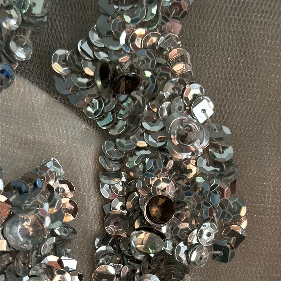 Champagne Embellished Sequin Bodycon Dress - Picture 4 of 5